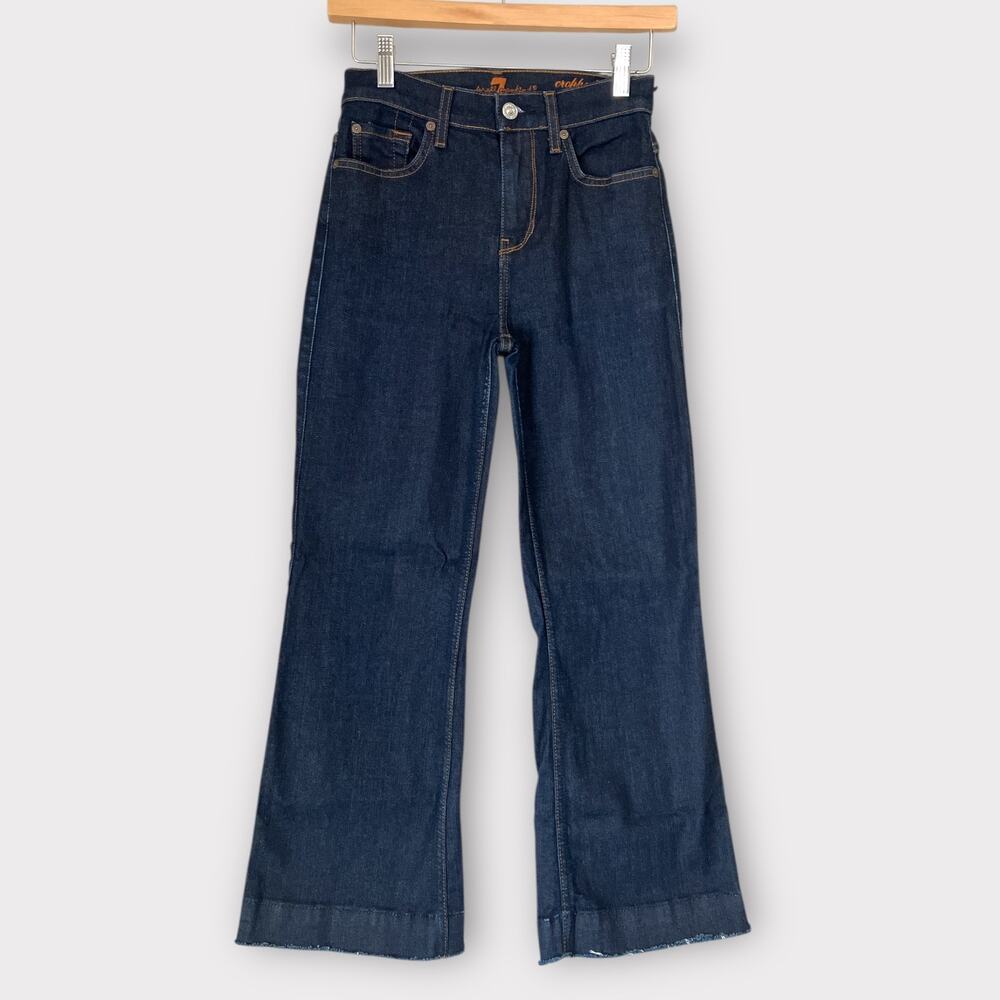 7 For All Mankind Cropped Ali Flare dark wsah euc 24 - Picture 1 of 4
